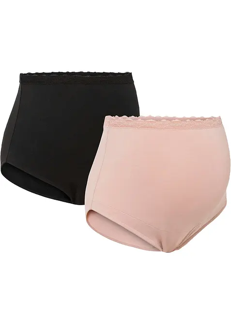 Lot de 2 slips de grossesse en coton extensible, bonprix