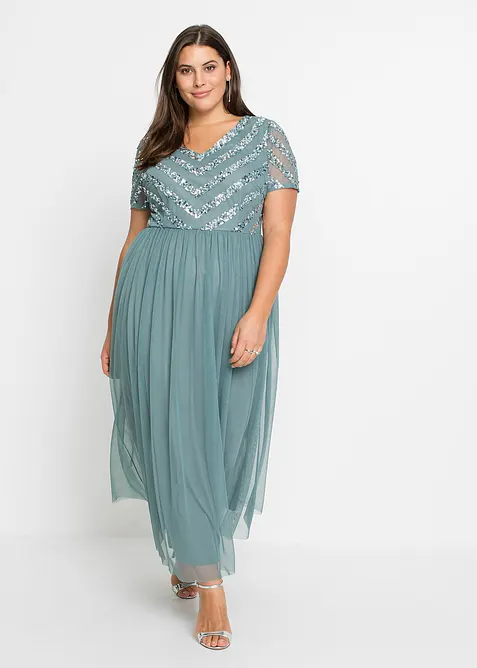 Robe longue brodée de sequins, bonprix