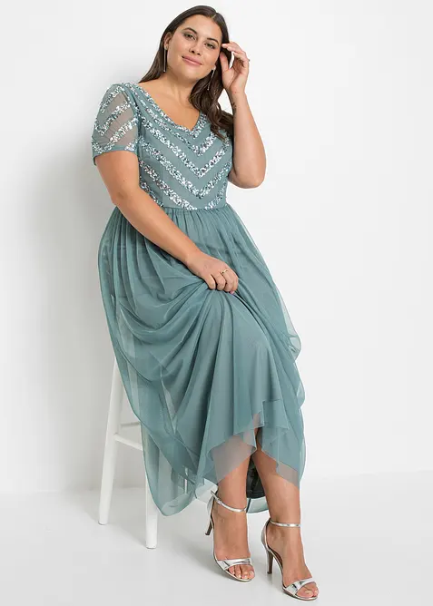 Robe longue brodée de sequins, bonprix