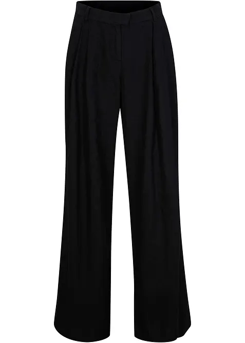 Pantalon palazzo en lin mélangé, coupe très large, bonprix