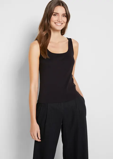 Top côtelé 100% coton, bonprix