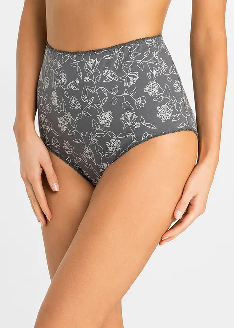 Lot de 4 slips taille haute en coton extensible confortable, bonprix