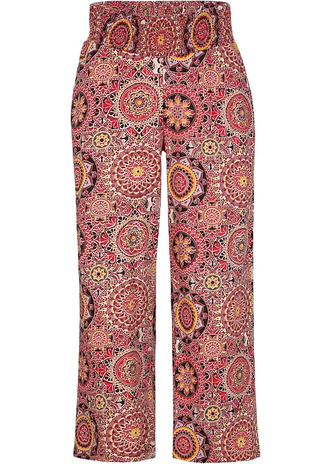 Jupe-culotte large en jersey avec large taille smokée, longueur 7/8, bonprix