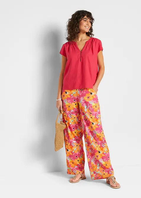 Pantalon palazzo en jersey viscose doux, bonprix