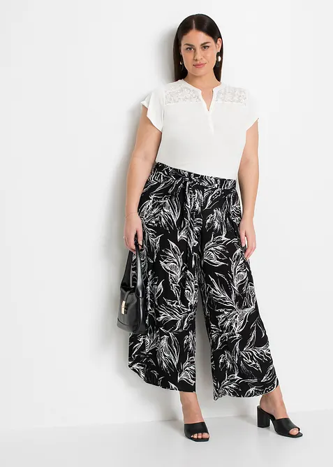 Pantalon en viscose texturée, bonprix