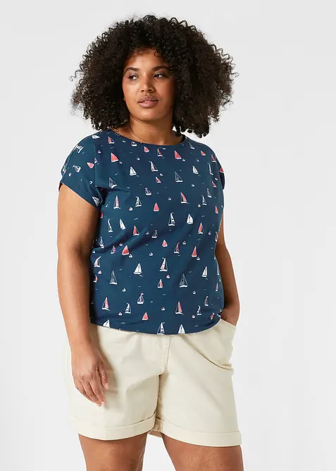 T-shirt d&eacute;contract&eacute;, manches courtes, bonprix