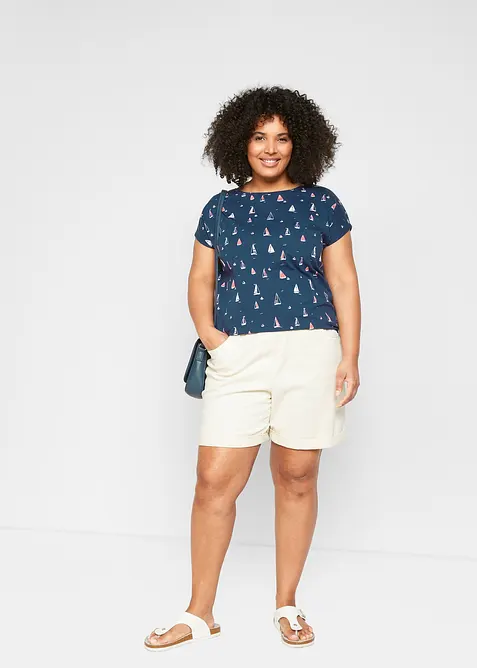 T-shirt d&eacute;contract&eacute;, manches courtes, bonprix