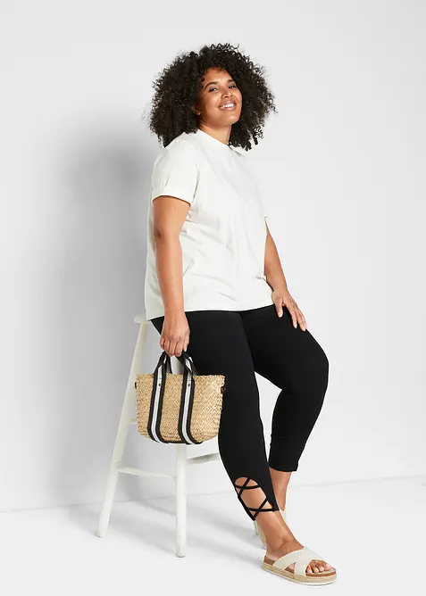 Legging coton 7/8 taille haute et confortable, bonprix