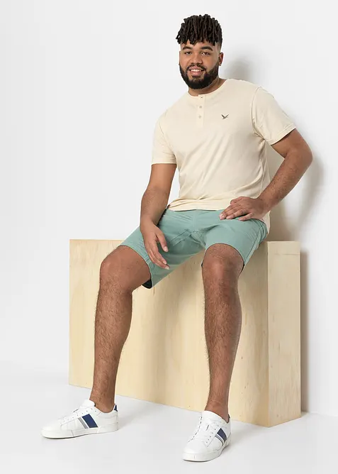 Lot de 3 T-shirts col tunisien 100% coton, bonprix