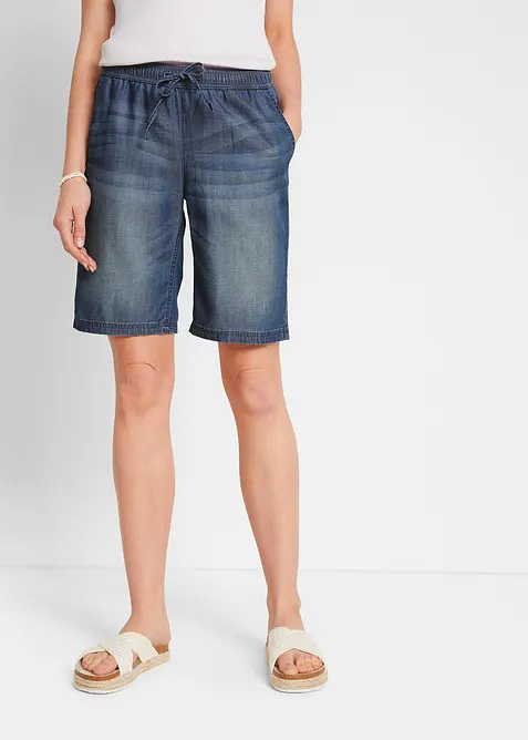 Short en denim léger avec lin, bonprix