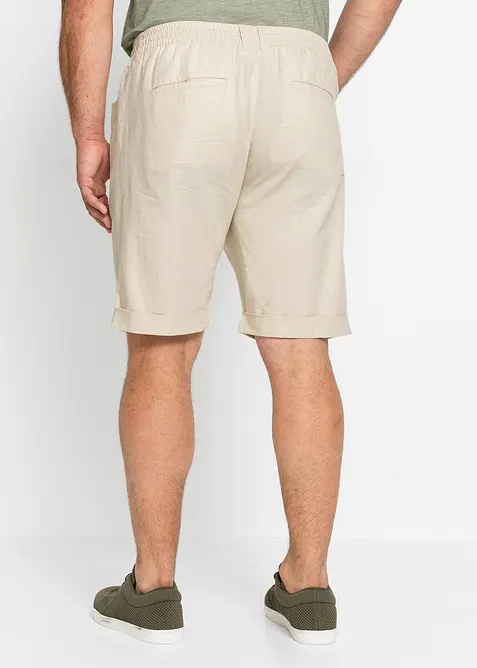 Bermuda &agrave; taille &eacute;lastiqu&eacute;e en lin m&eacute;lang&eacute;, Regular, bonprix