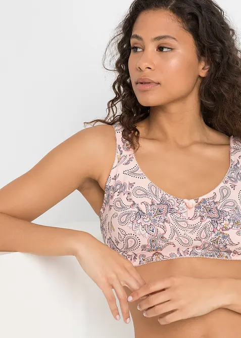 Lot de 3 soutiens-gorge coton sans armatures, bonprix