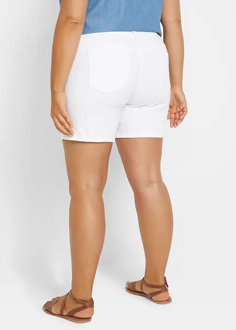 Lot de 2 shorts en jean slim, taille mi-haute, bonprix