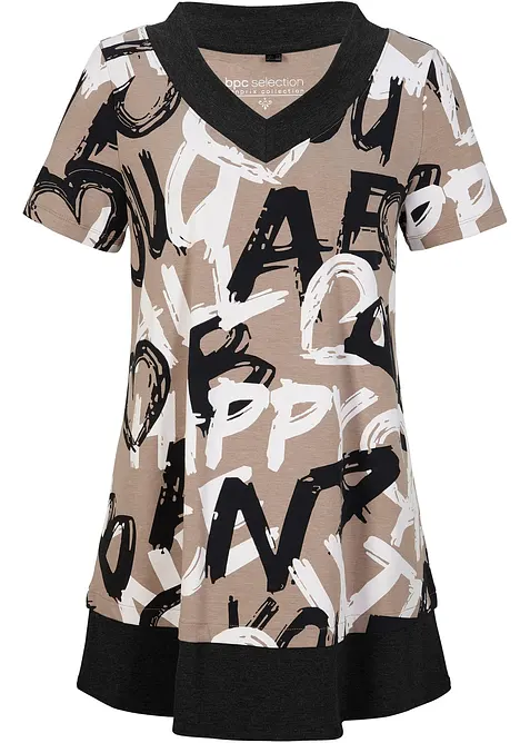 T-shirt long &agrave; manches courtes, bonprix