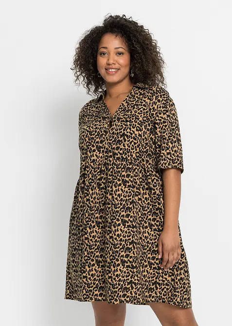 Robe en viscose avec un col chemise, bonprix