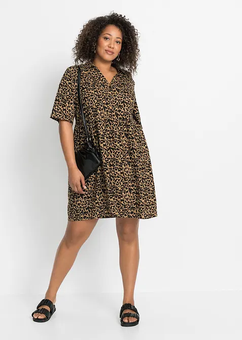 Robe en viscose avec un col chemise, bonprix