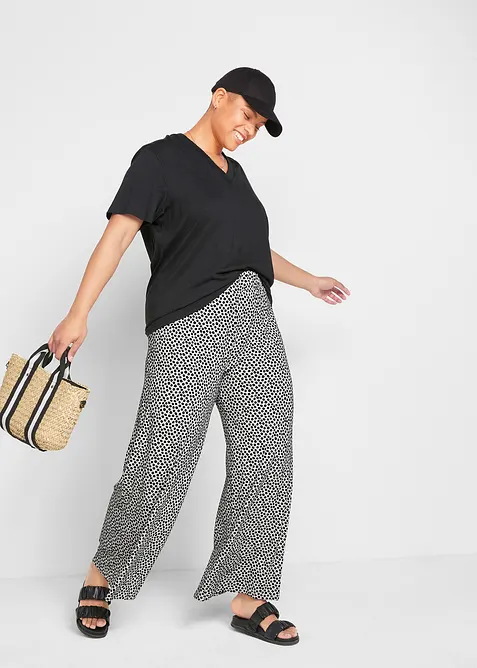 Pantalon palazzo en viscose extensible, bonprix