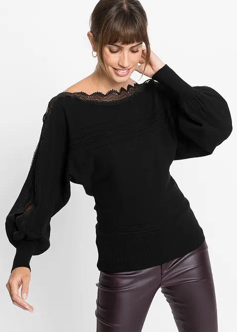 Pull fluide en fine maille de viscose mélangée, bonprix