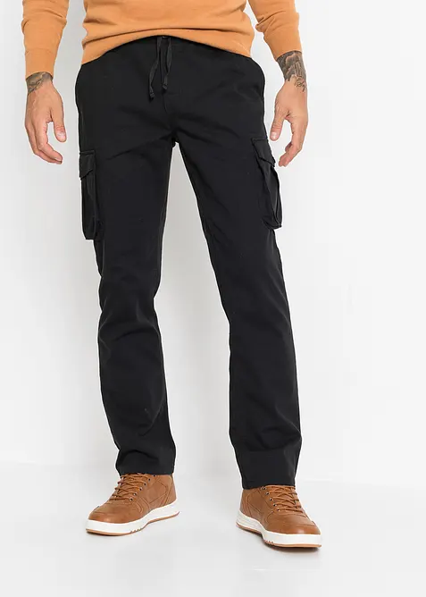 Pantalon droit cargo 100% coton, Regular, bonprix