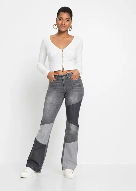 Jean flare taille mi-haute, bonprix