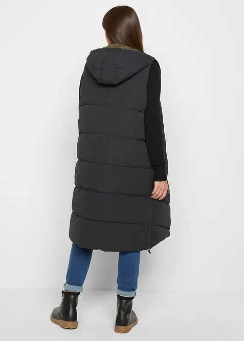 Gilet sans manches matelassé réversible en polyester recyclé avec capuche, bonprix