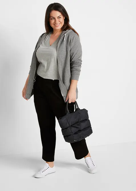 Lot de 5 T-shirts longs et amples à col V, bonprix