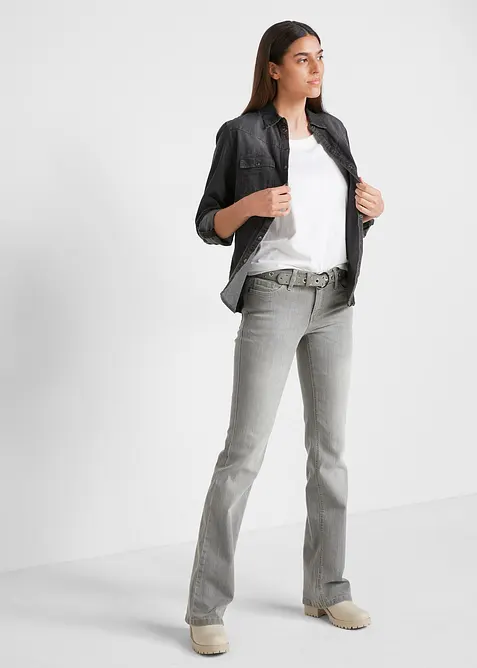 Jean bootcut taille mi-haute, extensible et confortable, bonprix