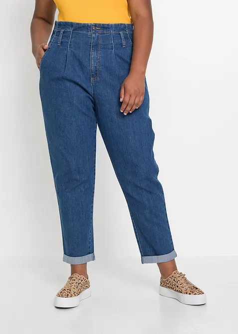 Jean mom extensible, taille haute, bonprix
