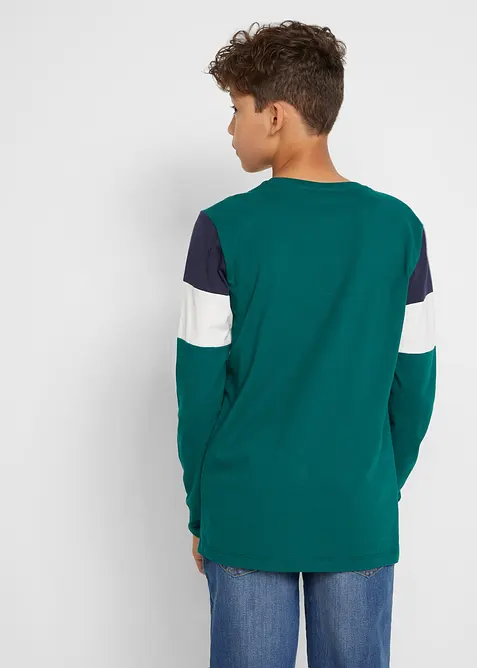 Lot de 2 T-shirts manches longues 100% coton, bonprix