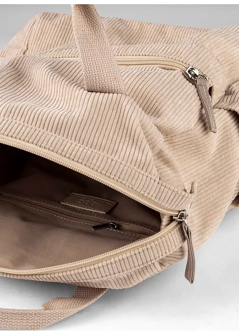 Sac &agrave; dos en velours c&ocirc;tel&eacute;, bonprix