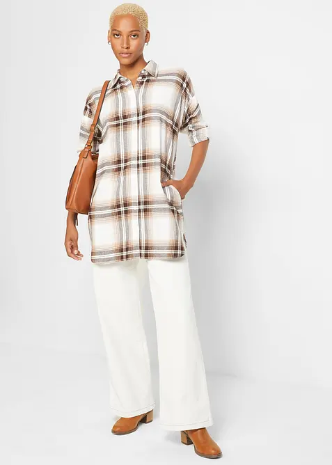 Chemisier en flanelle 100% coton, bonprix