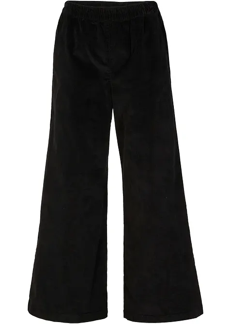 Pantalon en velours côtelé, taille haute élastiquée, bonprix