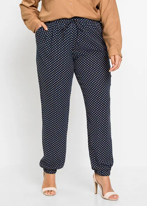 Pantalon 100% viscose, taille &eacute;lastiqu&eacute;e, bonprix