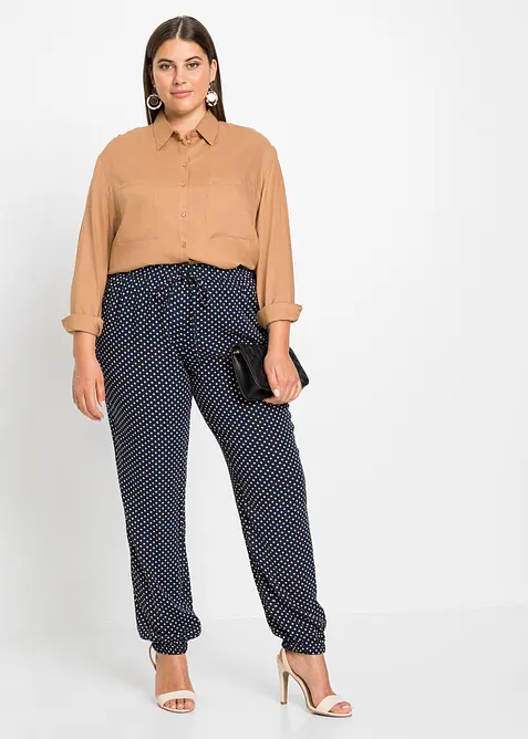 Pantalon 100% viscose, taille &eacute;lastiqu&eacute;e, bonprix