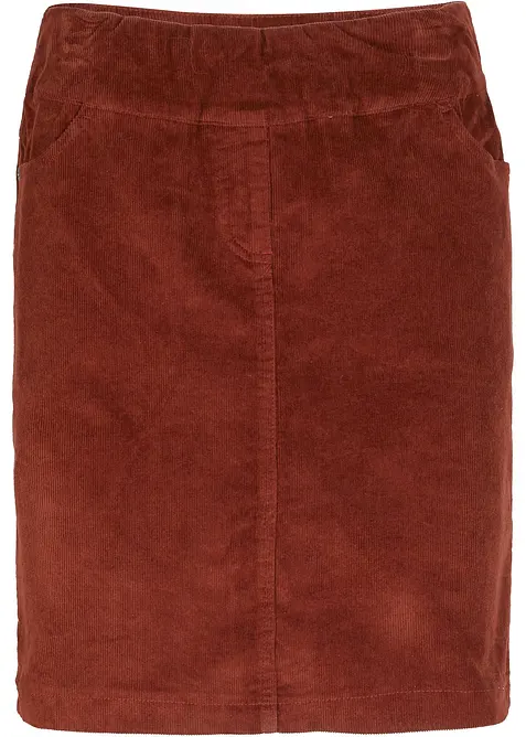 Jupe en velours c&ocirc;tel&eacute; extensible &agrave; ceinture &eacute;lastiqu&eacute;e, bonprix