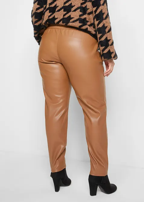 Pantalon enduit à taille élastiquée, bonprix