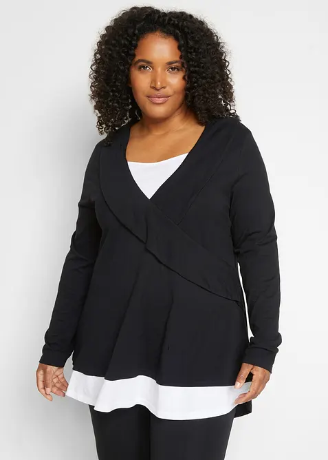 T-shirt tunique en coton et viscose, bonprix