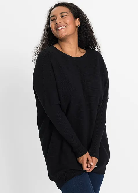 Pull long en viscose mélangée, bonprix