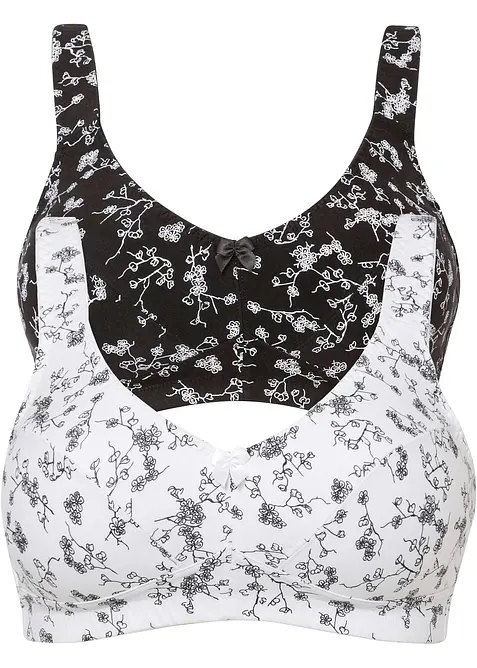 Lot de 2 soutiens-gorge coton sans armatures, bonprix