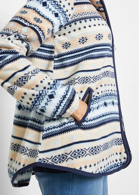 Veste polaire à capuche avec motif norvégien, bonprix