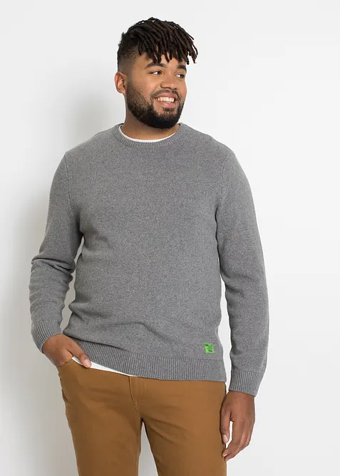 Pull en fine maille, coton recyclé majoritaire, bonprix