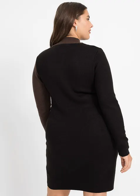 Robe en maille jacquard à rayures modernes, bonprix