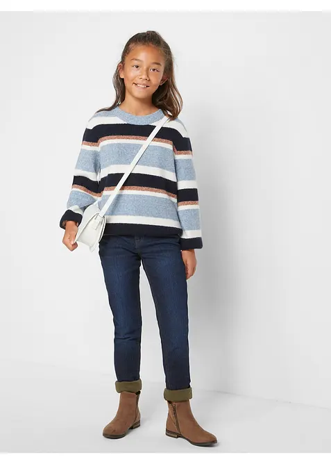 Jean chaud taille mi-haute, doublure jersey, bonprix