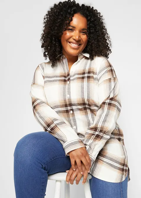 Chemisier en flanelle 100% coton, bonprix