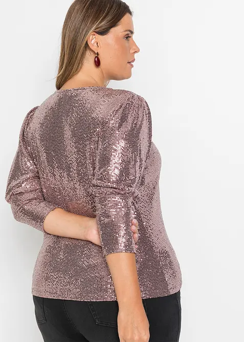 T-shirt à sequins, bonprix