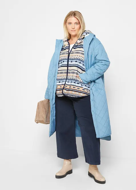 Veste polaire à capuche avec motif norvégien, bonprix