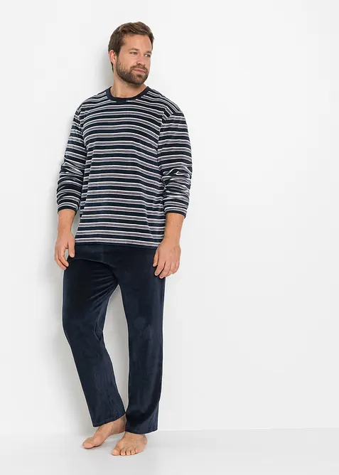 Pyjama en velours doux à manches longues, bonprix