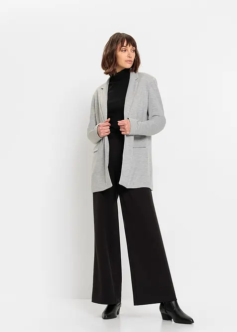 Blazer long en jersey avec poches, bonprix
