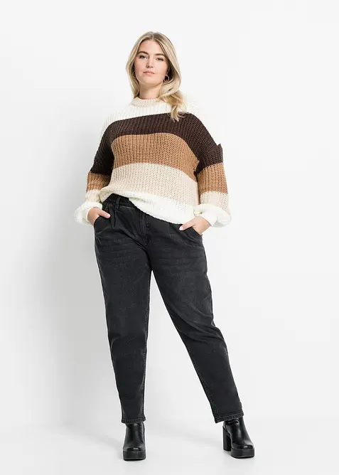 Jean Barrel, taille mi-haute, extensible, bonprix