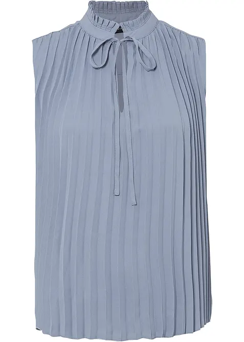 Blouse plissée sans manches, bonprix